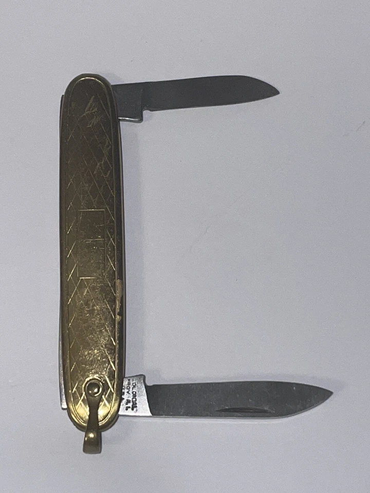 VENTA Navaja de Bolsillo Antigua Colonial Prov RI EE. UU. Pluma Dorada Plegable 2 Hojas 🌺🌺 Foto 4 de 4