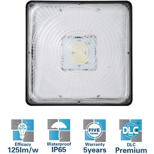 LED Canopy Light 70W Gas Station Carport Ceiling Lights, 110-277 VAC 5500K White - Picture 10 of 16