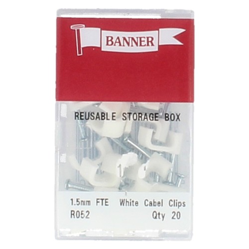 White cable clips in sizes 1.5mm/2.5mm/5mm/7mm/8mm By banner £0.99 - Picture 3 of 41