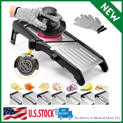 7-in-1 Adjustable Stainless Steel Mandoline Vegetable Food Slicer for Kitchen -