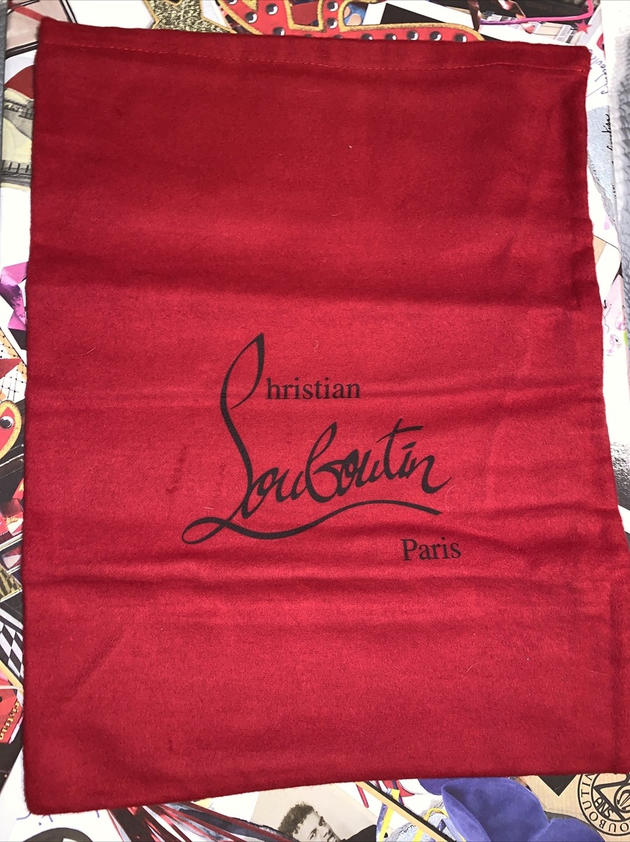 NEW Christian Louboutin Red Satin Shoe Dust Bag 15” X 11.25” NEW