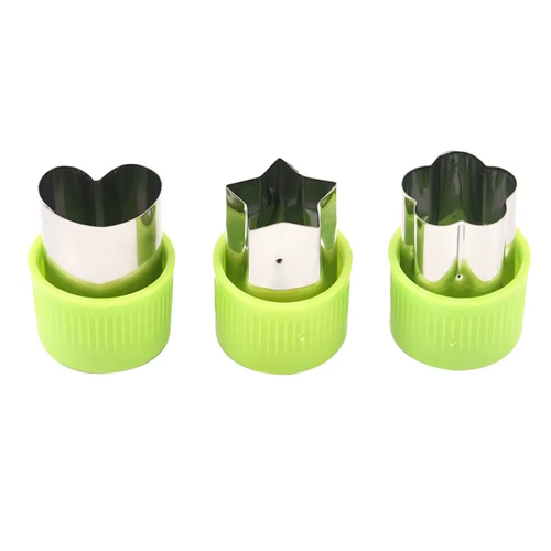 Star Heart Shape Vegetables Cutter Plastic Handle 3Pcs Portable Cook Tools Stain - Picture 7 of 12