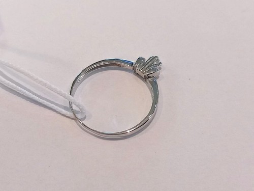 Anello donna solitario diamante oro bianco 18 kt 750% caratura 0,04 misura 15 - Foto 7 di 7