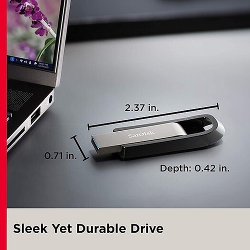 SanDisk Extreme Go 64GB USB 3.2 Flash Laufwerk Lesen 395 MB/S Write 100MB/S -uk - Afbeelding 9 van 9