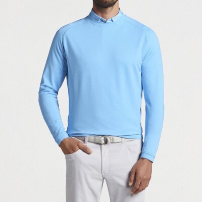 Peter Millar Crown Sport Cradle Performance Pullover Crewneck Blue 2XL $135