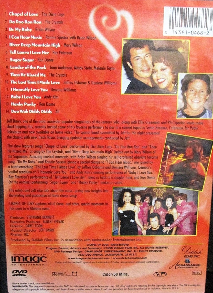 ミュージック Chapel of Love DVD Jeff Barry & Friends Chapel of Love:Jeff Barry&Friends NEW DVD,PBS, Ronnie
