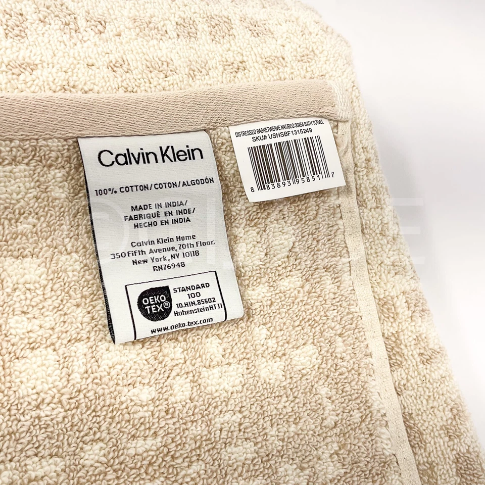 Juego de toallas de baño Calvin Klein 2 piezas beige 100 % algodón nuevo Foto 4 de 4