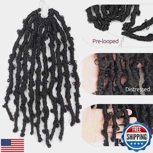 ToyoTress Butterfly Locs gehäkeltes Haar - 8 Zoll 8 Stck. tiefschwarze künstliche Locs Pre- - Bild 4 von 5
