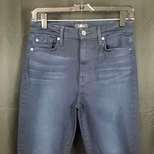 Seven 7 For All Mankind Womens Jeans Sz 28 The High Waist Ankle Skinny Dark Wash - 第 1/11 張圖片