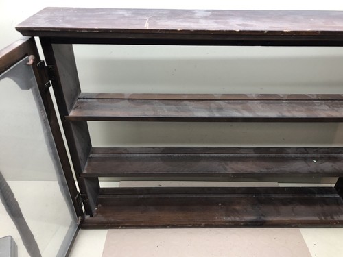 Großer Holz Kuriositätenschrank Glastüren Wandmontage Schmuck Vitrine - Bild 7 von 16