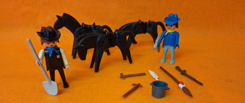 Vintage Playmobil Western Konvolut Sheriff Soldat oder Cowboy Pferde & Zubehör - Bild 2 von 24