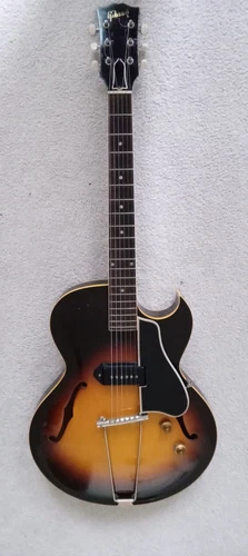 1956 Gibson ES-225T Vintage Thinline Electric Guitar - Sunburst, P-90,