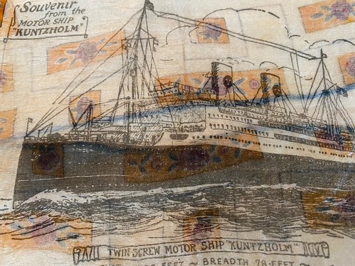 Antique Silk Hanky From The MOTOR SHIP Kuntzholm - Picture 2 of 5