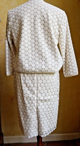 CHAQUETA BLAZER TALBOTS MARGARITA ENCAJE SUPERPUESTO FRENTE ABIERTO TALLA 10 CON FALDA TALLA 8 TRAJE - Imagen 8 de 10