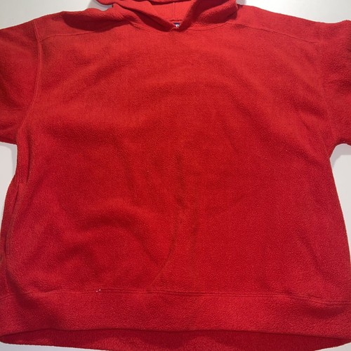 Vintage 90s Gap Herren L Baggy Oversized Fit Blank Fleece Hoodie Sweatshirt Rot - Bild 5 von 10