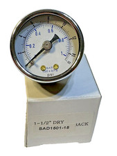 SAD1501-15 1-1/2" Face Pressure Gauge 0-15psi 0-1 Bar Back Mount