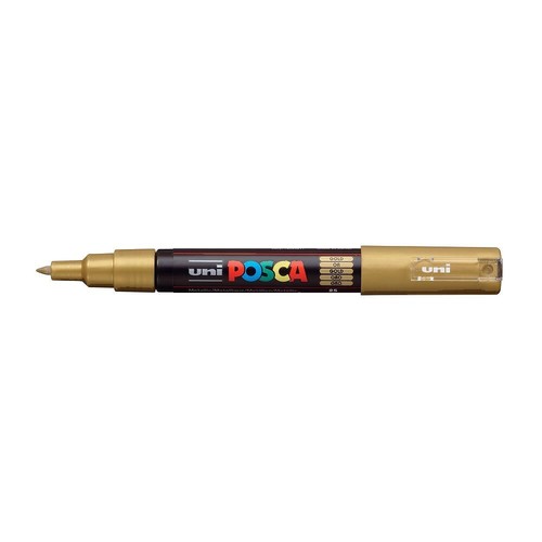 Posca Markers, Paint Marker, Gold Paint, 1M Extra Fine Tip, Opaque Ink, Acrylic - Picture 4 of 4