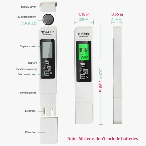 Digitalanzeige TDS-Messgerät 3-in-1 PPM-Messgerät Schwimmbad - Bild 2 von 13