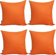 Pack of 4 Decorative Outdoor Throw Pillow Covers 18" x 18" (Pack of 4) Orange