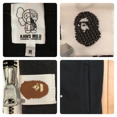 BAPE × original fake × kaws milo full zip hoodie NIGO Black