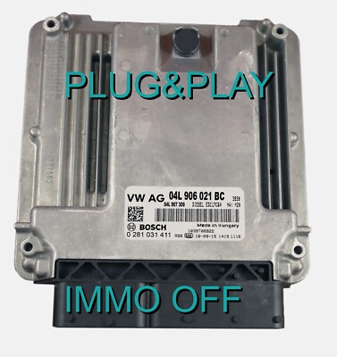 ECU Steuergerät AUDI A6 2.0 TDI 04L906021BC 0281031411 Plug&Play IMMO OFF, 100%