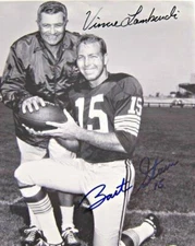 REPRINT - VINCE LOMBARDI - BART STARR Green Bay Packers Signed 8 x 10 Photo RP