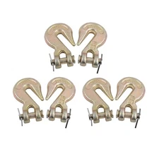 6 Pack G70 5/16" Clevis Grab Hooks Tow Chain Hook Flatbed Tie Down Truck Trailer