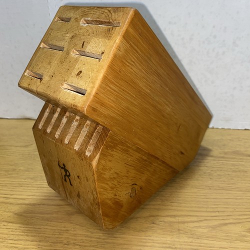 JA Henckels International Wood Wooden Knife Block 12 Slots Block Only Used - Picture 3 of 6