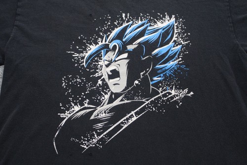 Vintage Dragon Ball Z Vegeta Shirt Mens Medium Black Gildan DBZ Anime Tee - Picture 2 of 10