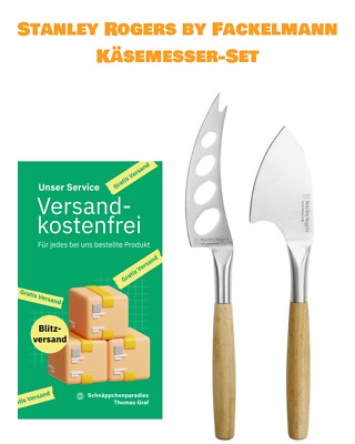 Stanley Rogers Fackelmann Käsemesser-Set 22 cm Edelstahl Käse Messer Käsebeil