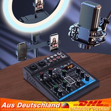 4 Kanal bluetooth Mixer USB Live Studio Audio Mischpult DJ Konsole Soundboard DE