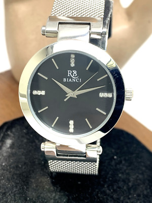 Roberto Bianci Women\'s Watch RB0401 Black Dial Quartz Gemmed Silver Steel 34mm Roberto Bianci Women main image 3