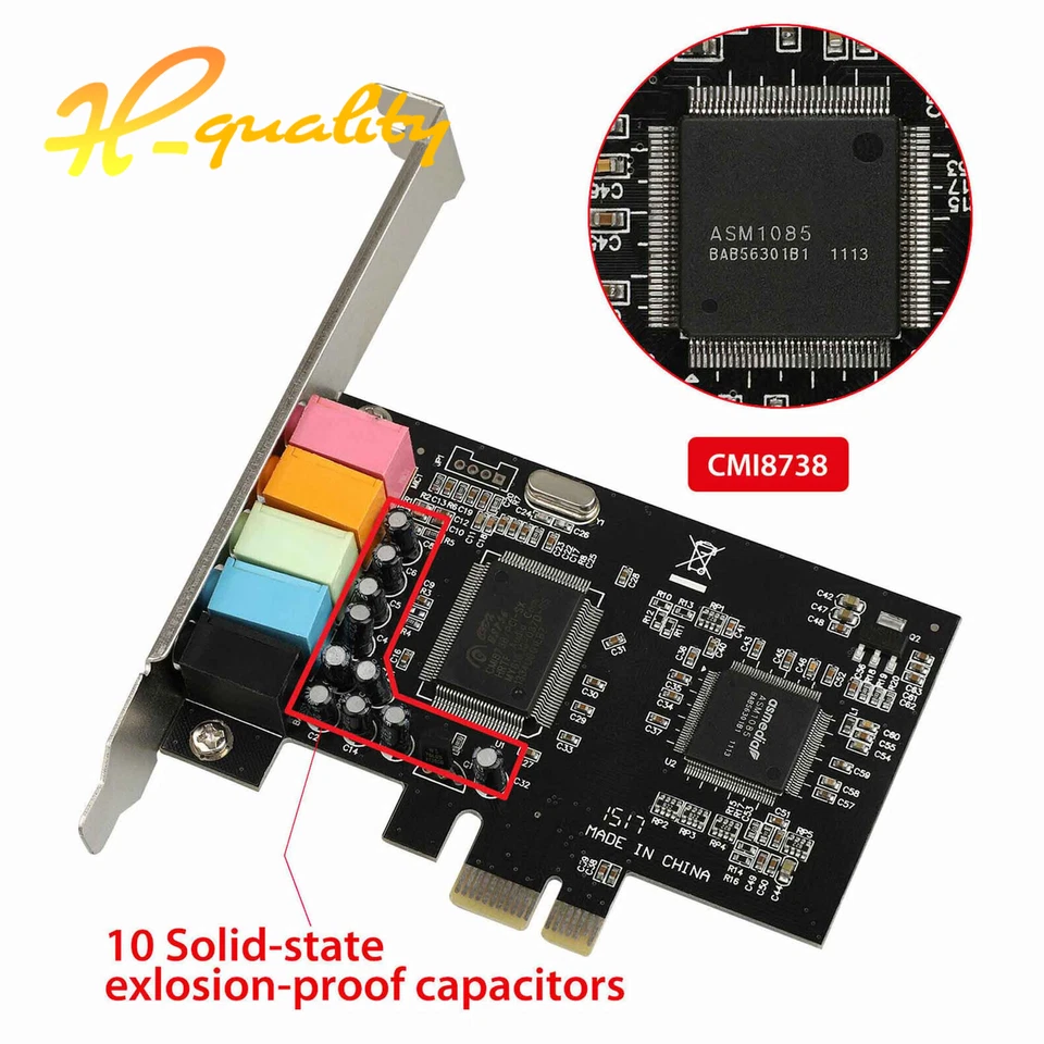 PCI Express x1 PCI-E 5.1CH CMI8738 Chipset Audio Digital Sound Card w/ CD Driver - Image 4 of 4
