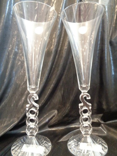 Cristal d'Arques Millennium Champagne Glasses Set of Two Year 2000 Y2K UNUSED - Picture 5 of 8