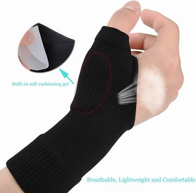 Thumb Wrist Arthritis Gloves (2Pcs), Elastic Compression Sleeves Fingerless Glov