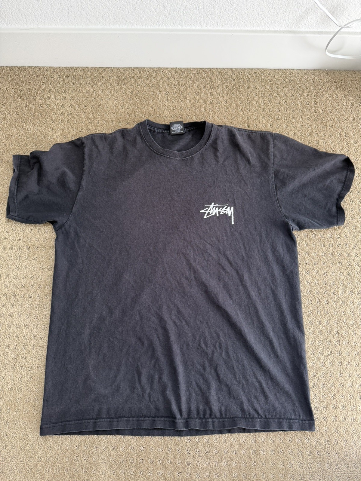 Stussy Diced Out Tee size L Black Dice Logo Graphic T-Shirt Vintage thumbnail 3