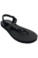 Skechers Women's Cali Meditation Embellished Thong Sandals Black