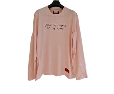 CHNGE Herren T-Shirt rosa Langarm Bio-Baumwolle Rundhals Tee. Größe XXL.
