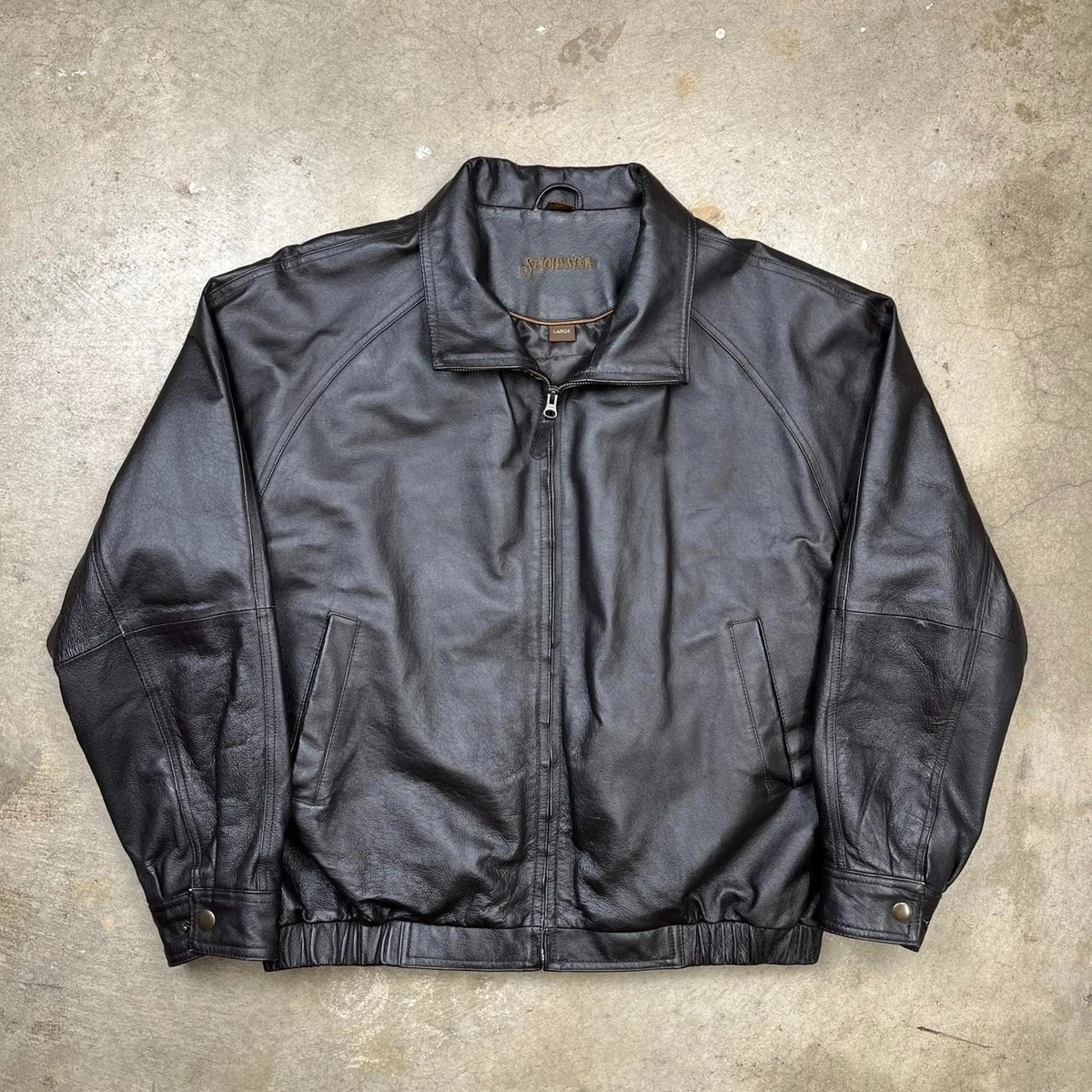 a*2様 stjohn'sbay leather bomber jkt old Mens St Johns Bay Black Leather Aviator Jacket Insulated Size
