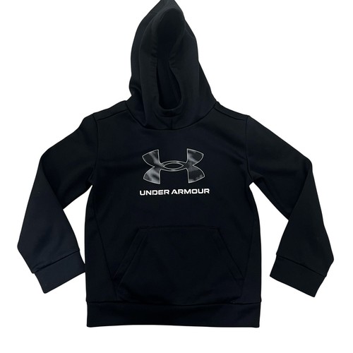 Under Armour Boy's 6 Black Pullover Logo Graphic Hoodie