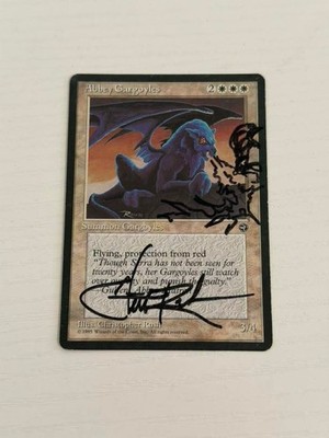 Mtg 1x Abbey Wasserspeier signiert und verändert von Christopher Rush in Pl Zustand