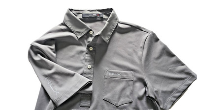 RLX Ralph Lauren Poloshirt Herren Größe S Kurzarm Golfshirt uni grau