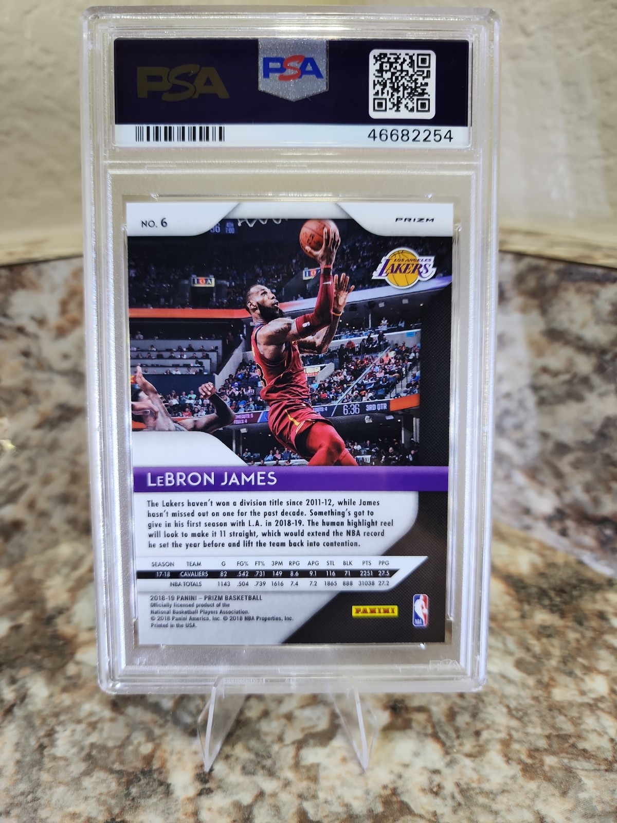 2018 PANINI PRIZM LEBRON JAMES SILVER PSA 10 GEM MINT #6 view 2