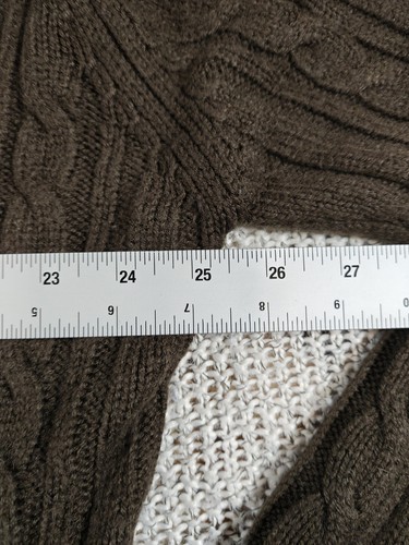 Cardigan maglione vintage Towncraft uomo XL marrone maglia grossa cavo anni 90 acrilico - Foto 7 di 9