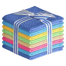 8 Pack Cotton Washcloths Multicolor Soft Absorbent Body Face Towels 12x12
