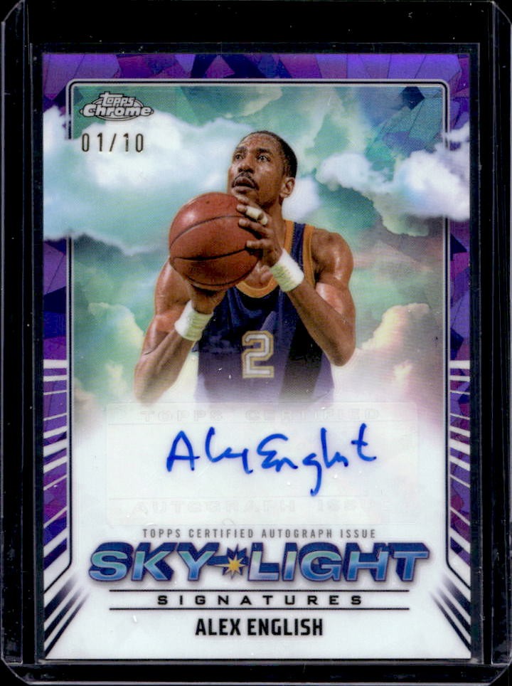2024-25 Topps Chrome Sapphire Alex English Sky-Light Refractor Purple Auto #1/10