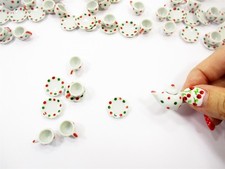 1:12 Miniature 27 Christmas Tea Set Ceramic Teapot Cup Saucer Dollhouse 3884