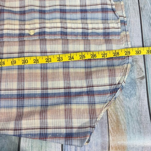 Levi's Plaid Button Up Long Sleeve Shirt 1970 Vintage Medium Cotton Western - Picture 4 of 9
