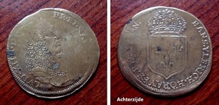Middeleeuwse Nurenbergse rekenpenning met Lodewijk XIV (Hans Vlerich)