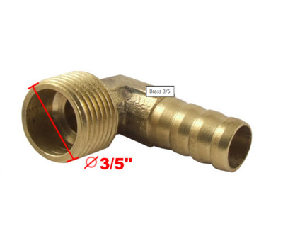 Messing 3/5'' Außengewinde 90 Grad Winkel Widerhaken Adapter Fitting für 23/64'' Luftrohr